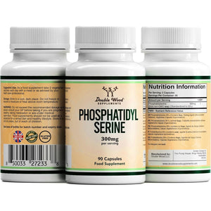 Double Wood Phosphatidylserine Supplement | 90 High Strength Phosphatidylserine Capsules - 300Mg per Serving | Non-Gmo & Gluten Free