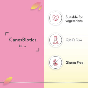 Canesten Canesbiotics, Oral Capsules with Live Friendly Bacteria Naturally Present in the Vaginal Flora, 4 Billion Live Cultures, Vitamin B2, Food Supplement, 30 Capsules