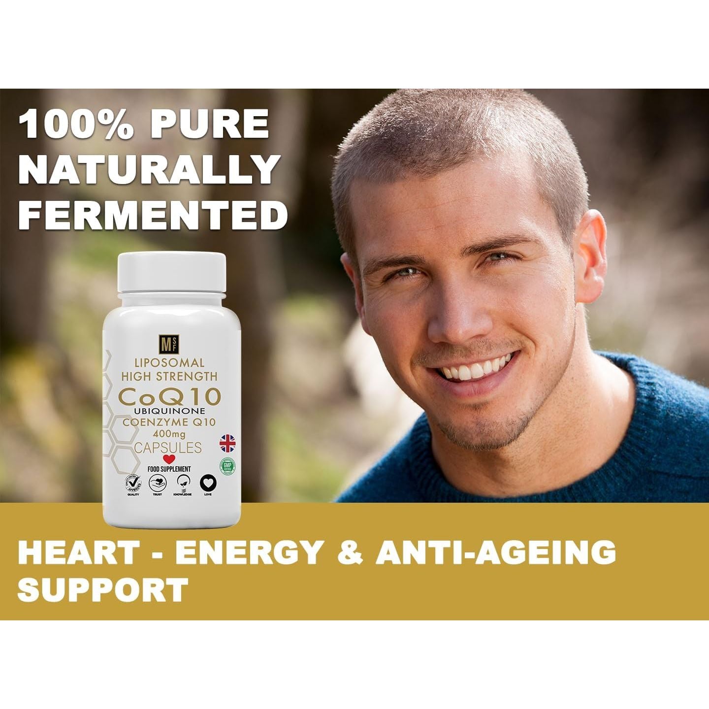 Ubiquinone Coenzyme Q10 400Mg | 120 High Strength Vegan Capsules | Liposomal High Absorption Coq10 1-A-Day Tablets | Coenzymeq10 Supplement | 4 Months Supply UK Company