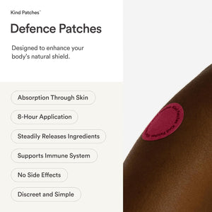 Kind Patches | Defence Patches | Immune System Support | Botanical Plant-Based Formula with Echinacea, Astragalu and Olive Leaf Extract, Vitamin C, D3 & Zinc | 30 Vegan Patches