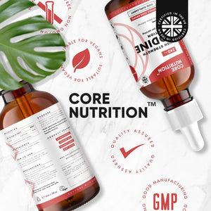 Iodine Liquid Drops - Vegan - High Strength 600Mcg per Serving - 400 Servings - 240,000Mcg per 60Ml Dropper Bottle - Liquid Iodine Solution for Fast Absorption - Made in UK by Core Nutrition