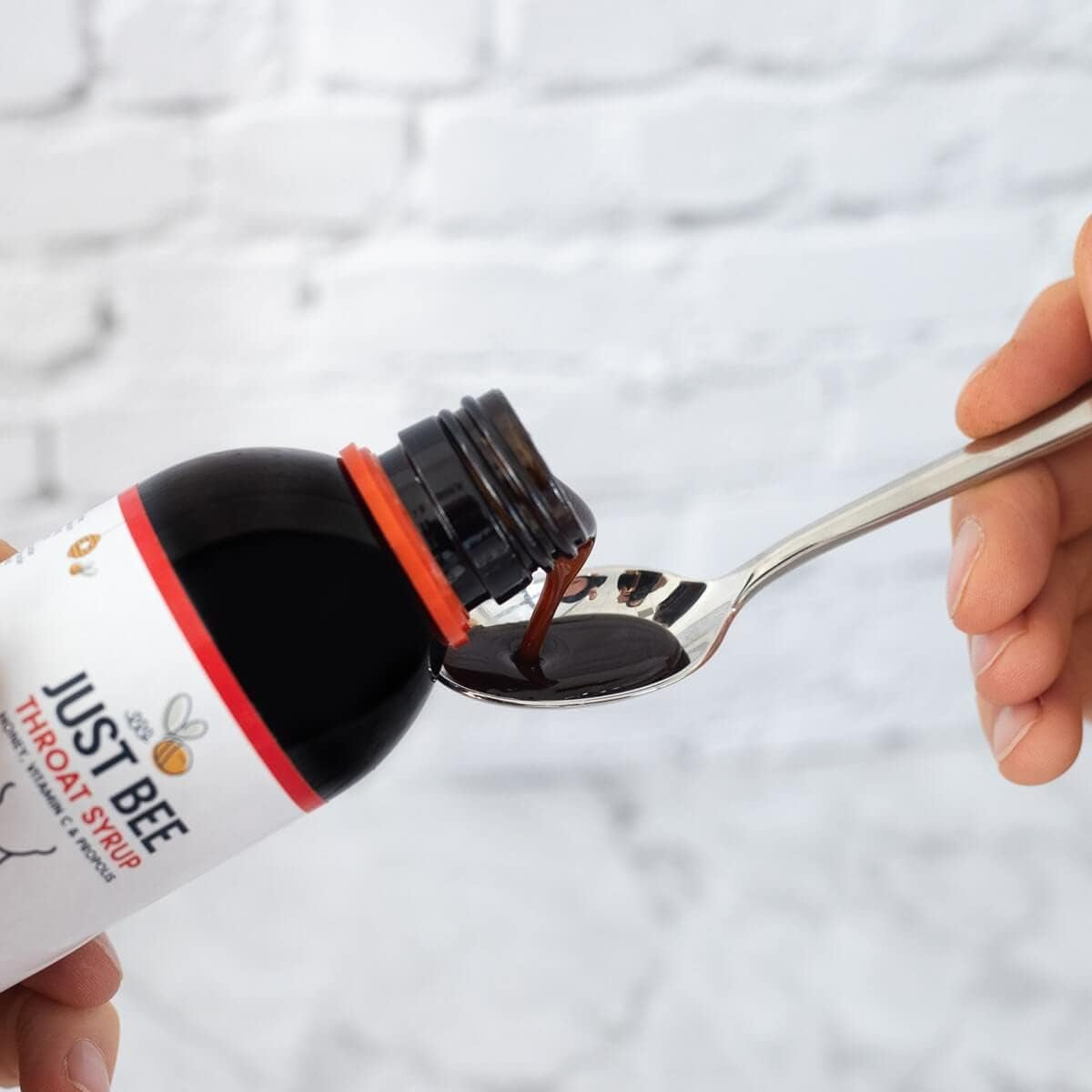 Just Bee 100% Natural Propolis, Vitamin C and Honey Syrup for Immune Support (150Ml Glass Bottle)