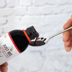 Just Bee 100% Natural Propolis, Vitamin C and Honey Syrup for Immune Support (150Ml Glass Bottle)
