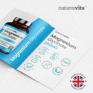 Magnesium Glycinate Capsules, 250 Mg - Bisglycinate Natural Night Time Supplement to Promote Sleep and Calm, Reduce Restless Legs and Relieve Muscle Cramps - Suitable for Women and Men
