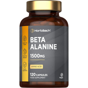 Fermented Beta Alanine 1500Mg | 120 Vegan Capsules | Premium Amino Acid Supplement for Men & Women | by Horbaach