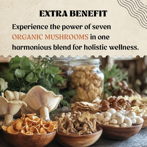 Naturalebio Organic Mushroom Powder 450G. Mushroom Blend with Reishi, Lions Mane, Chaga, Maitake, Cordyceps, Shiitake & Tremella. Gluten-Free, Non-Gmo. Boosts Energy & Supports Cognitive Function