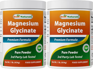 Best Naturals Magnesium Glycinate Powder - 1 Pound (1 LB (Pack of 2))