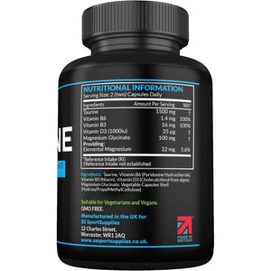 Taurine Supplement 1500Mg Capsules per Serving - Added Magnesium Glycinate, Vitamin B6, B3 and Vitamin D3-120 High Strength Taurine Capsules - (2 Capsules per Serving)