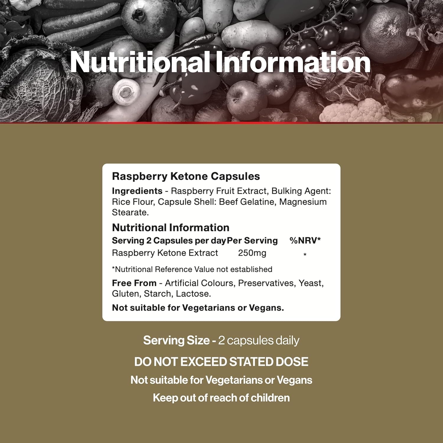 Vit Direct - Raspberry Ketone Capsules - Weight Loss Supplements - 60 Capsules - One Month Supply - Natural Fruit Extracts - Boost Metabolism - Increase Energy - Suppress Appetite