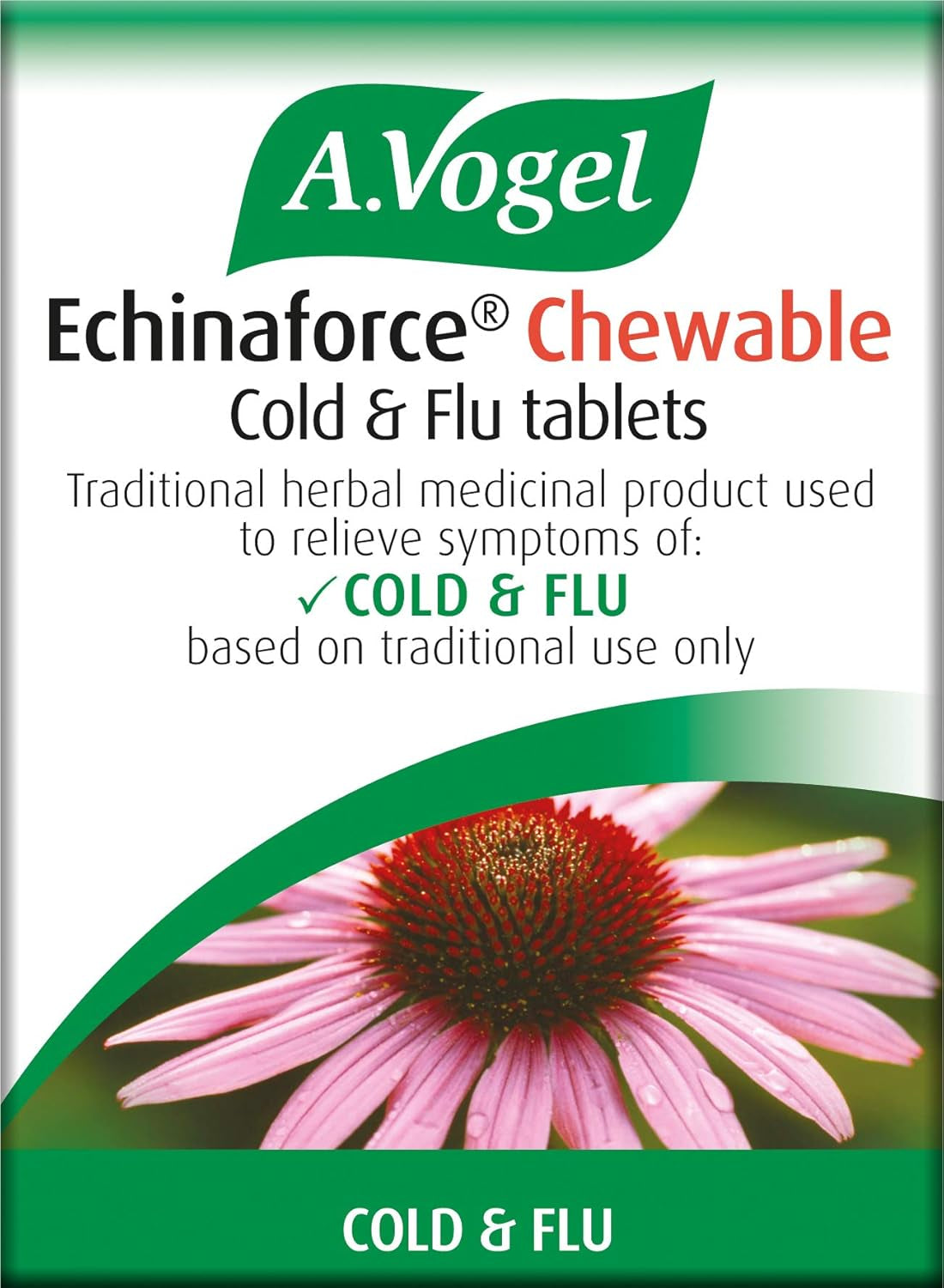 A.Vogel Echinaforce Chewable Cold & Flu Tablets | Relieve Cold & Flu Symptoms | Extracts of Fresh Echinacea | 80 Tablets