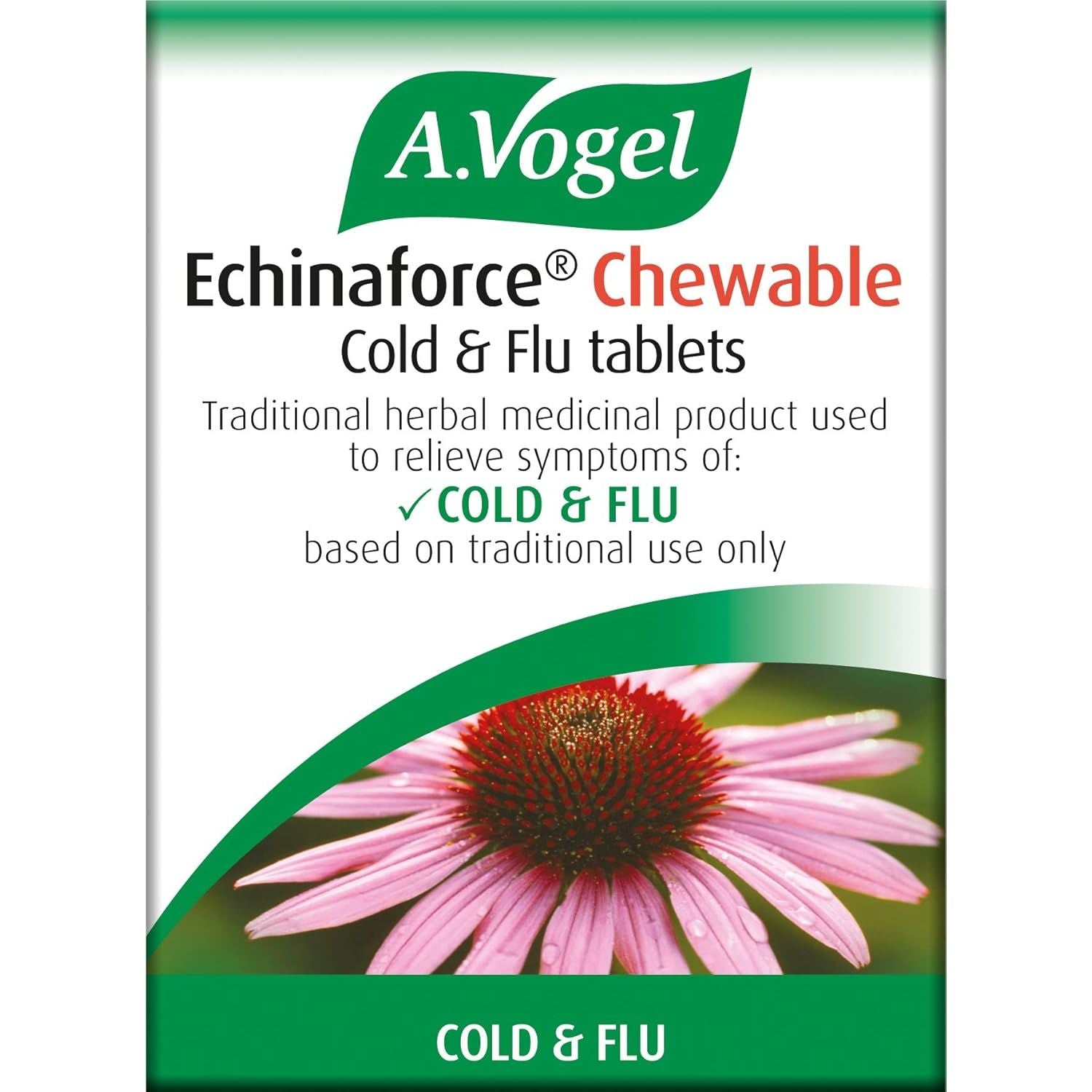 A.Vogel Echinaforce Chewable Cold & Flu Tablets | Relieve Cold & Flu Symptoms | Extracts of Fresh Echinacea | 80 Tablets