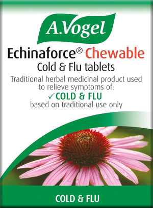 A.Vogel Echinaforce Chewable Cold & Flu Tablets | Relieve Cold & Flu Symptoms | Extracts of Fresh Echinacea | 80 Tablets