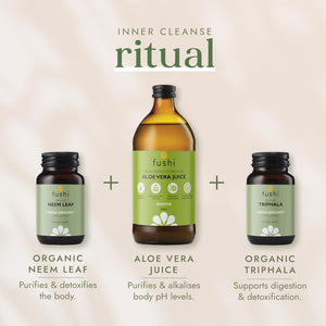 Fushi Organic Neem Leaf Capsules, 60 Caps | Fresh-Ground Whole Food | Detoxifying Properties | Cleansing Herb, Purify Both inside & outside Body | Ethical & Vegan | Made in the UK