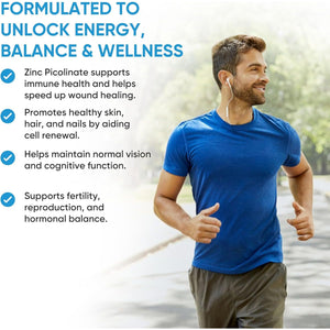 Zinc 30Mg as Picolinate 120 Capsules Made in the UK by Freak Athletics