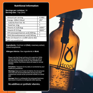 DROPI Clean Icelandic Fish Oil - 170Ml Liquid (Unflavoured)
