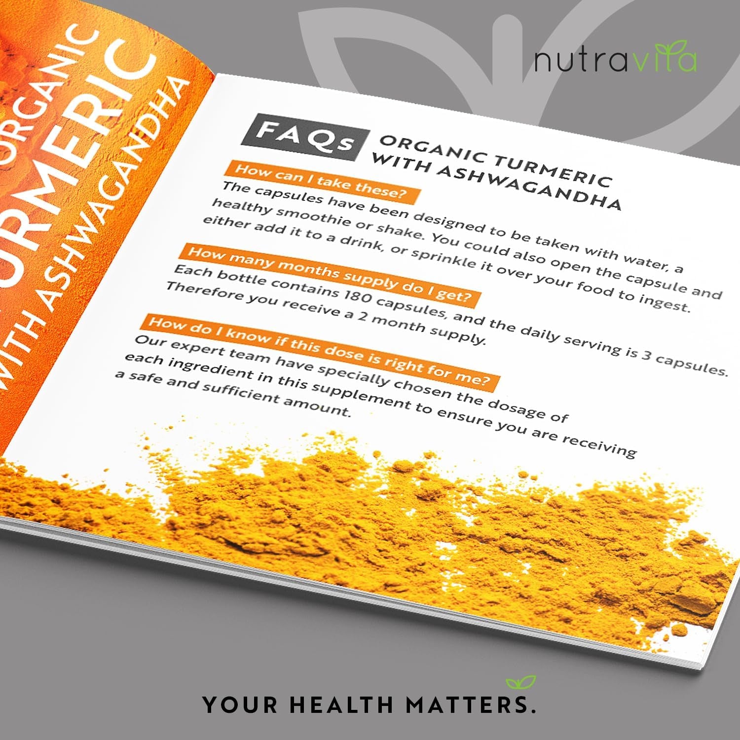 Nutravita Turmeric & Ashwagandha KSM-66 ® - 180 High Strength Capsules with Ginger & Black Pepper - Organic Tumeric & Ashwagandha Supplement - Vegan & Gluten Free - UK Made