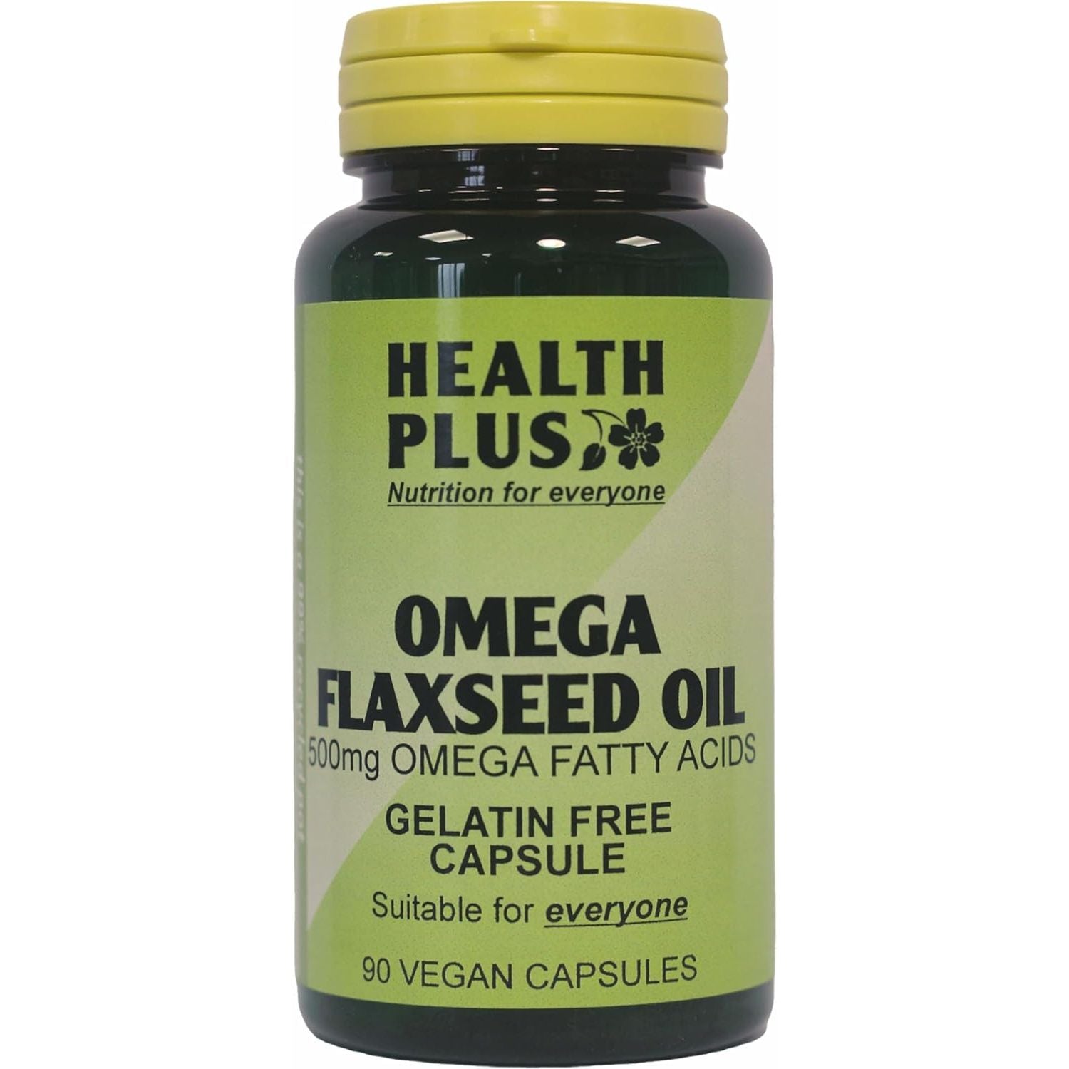 Health plus Omega Flaxseed Oil 450Mg Omega-3, Omega-6 & Omega 9 Supplement - 90 Gelatin Free Capsules