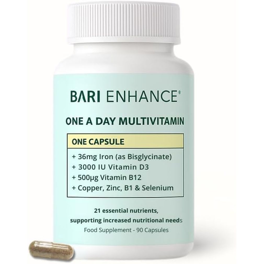 3 Month Supply - Bariatric Multivitamin with Iron 36Mg | One a Day Bariatric Vitamins for Gastric Bypass and Gastric Sleeve | ADEK Vitamins Bariatric Vitamin D and B12 | 90 Easy to Swallow Capsules