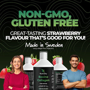 Nutrality Bovine Collagen Sugar Free Liquid | 10,000Mg Type 1 Peptides | Collagen Peptides, Hyaluronic Acid, Biotin | Strawberry Flavour | Healthy Skin, Hair, Nails | 500Ml (1 Bottle)