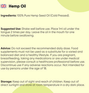 Pure & Cold Pressed Hemp Seed Oil - 60Ml - 60000Mg of Natural & Vegan Hemp Oil for Humans - 2000Mg per Serving - Sublingual Drops