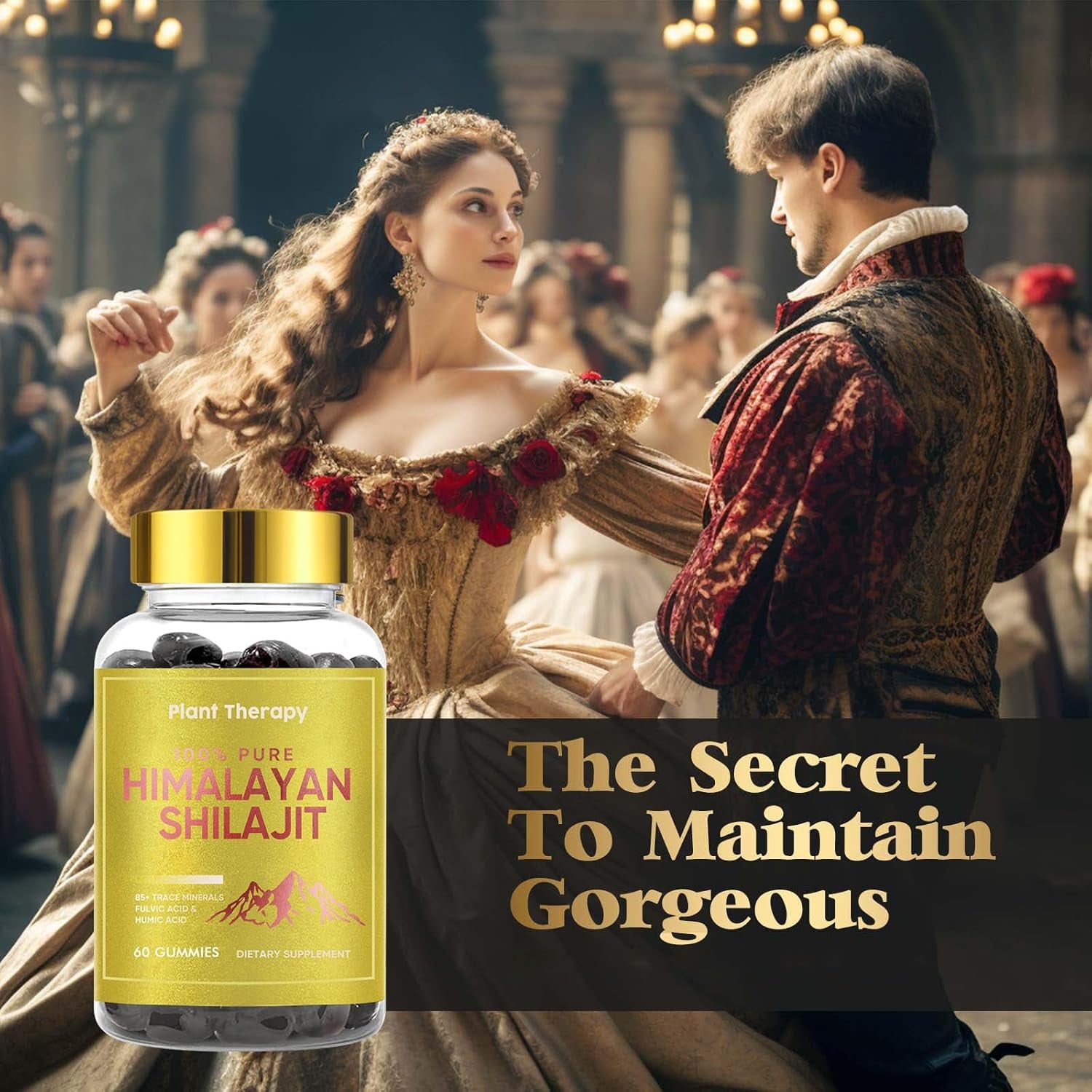 Shilajit Gummies 1500Mg, Pure Himalayan Shilajit with 85+ Trace Minerals & Fulvic Acid, for Energy, Metabolism & Focus