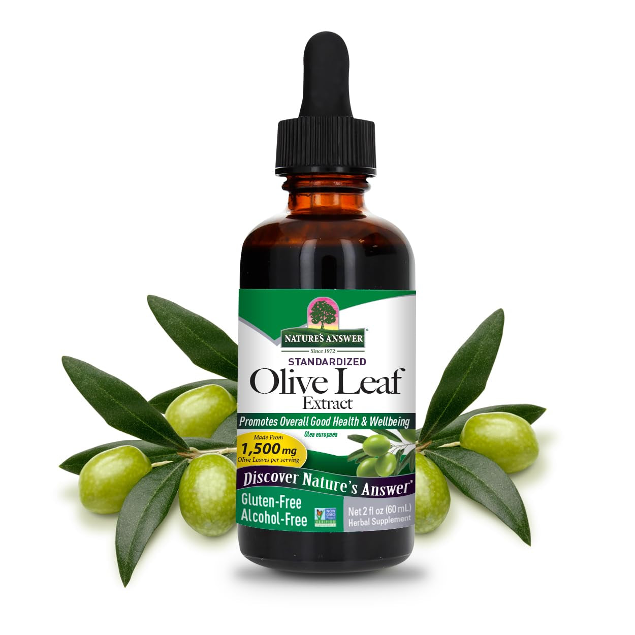 Nature'S Answer Alcohol-Free Oleopein Olive Leaf, 2-Fluid Ounces