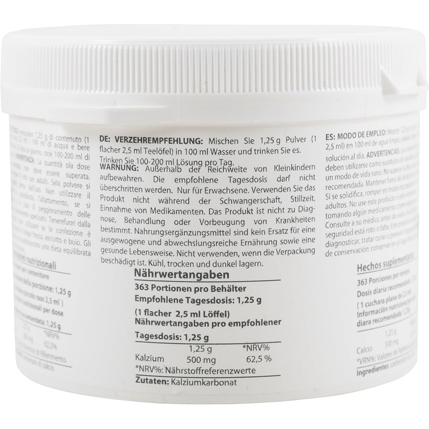 Calcium Carbonate Powder | 1 Pound - 454 G | Food Supplement | Highest Purity Limestone | Heiltropfen®