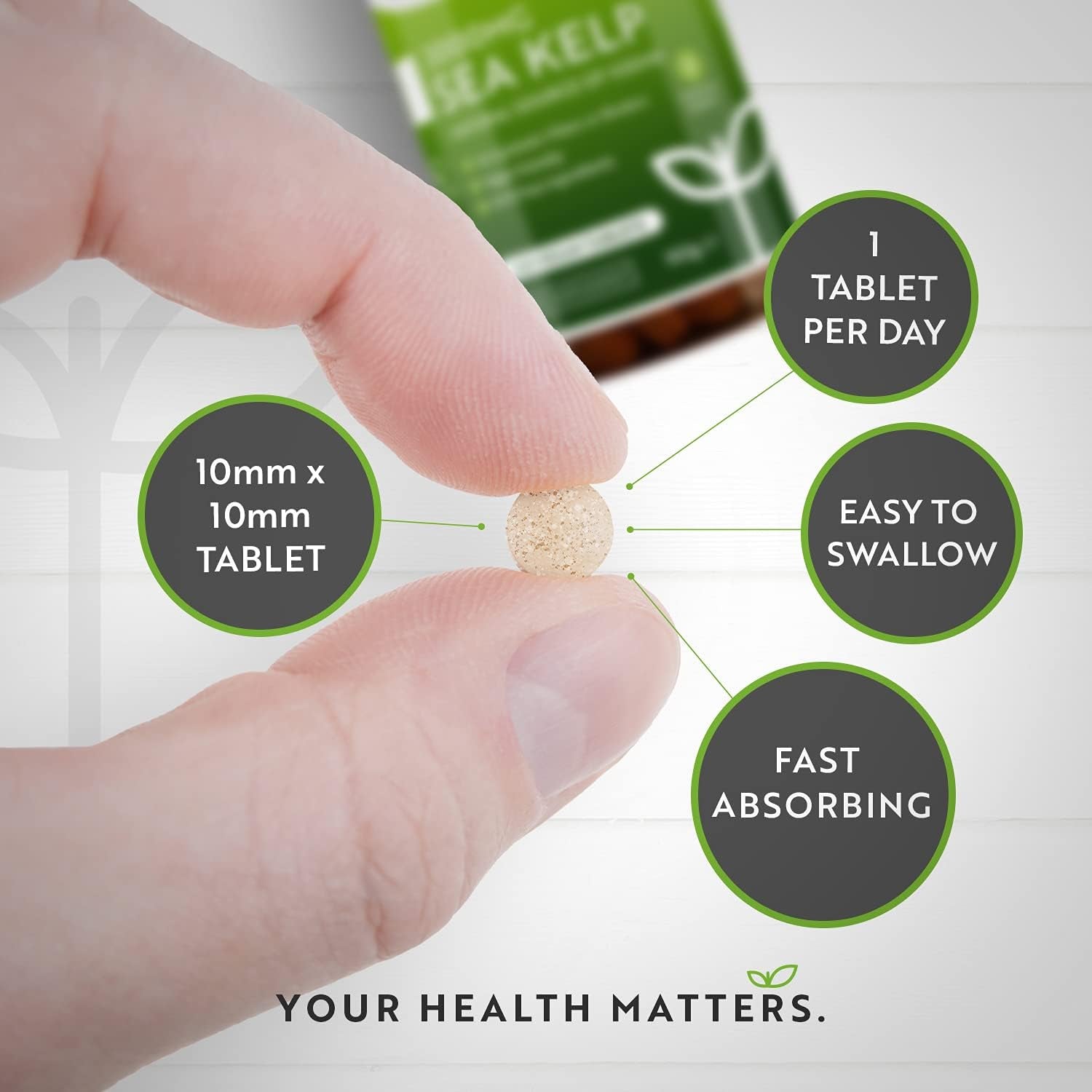 Sea Kelp 2000Mg - Natural Source of Iodine - Normal Cognitive Function, Energy Yielding Metabolism, Nervous System Function, Skin and Production of Thyroid Hormones - 8 Month Supply - Nutravita