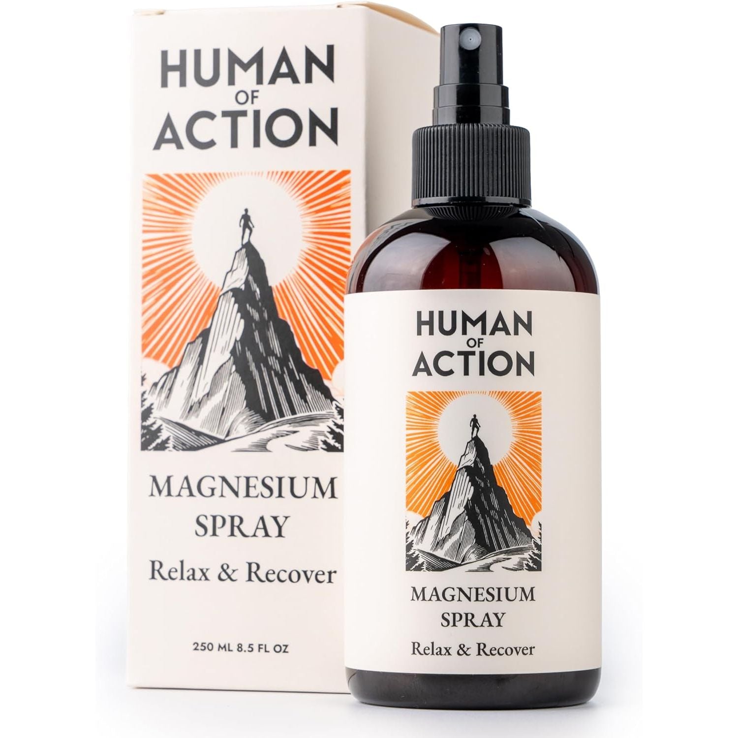 Human of Action Magnesium Oil Spray 250Ml | for Sleep, Restless Legs & Muscle Pain | Pure Zechstein Magnesium Chloride with Aloe Vera, Lavender & Chamomile | Gentle, Non-Greasy | Made in Britain