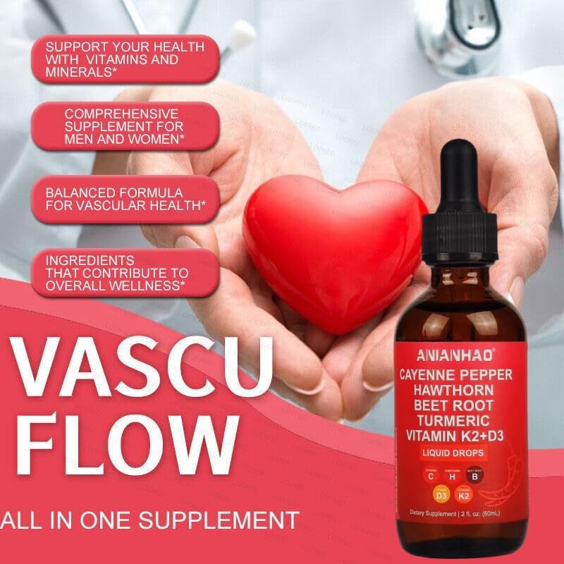 2 Bottles Cayenne Pepper 120Ml - Cayenne Pepper Supplement - Vitamin K2+D3 Liquid Drops - Suitable for Vegan Vegetarian Halal & Kosher Diet - (2 Month Supply)