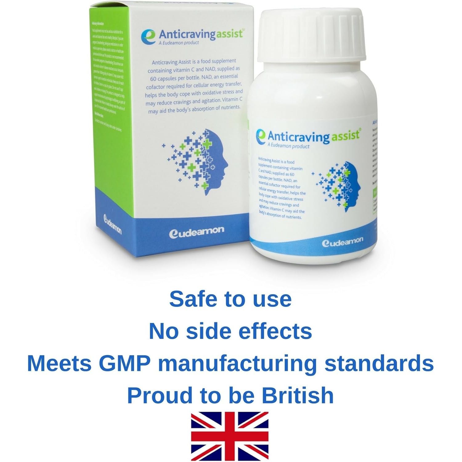 Eudeamon Anticraving Assist | High Strength NAD | Designed to Control and Eliminate Cravings | anti Addiction | 60 Capsules | Suitable for Vegetarians