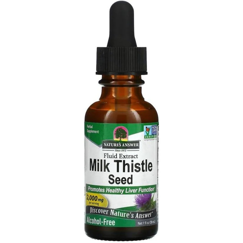 Nature Answer'S AFS Milk Thistle 30 Ml, Gluten Free, Alcohol-Free