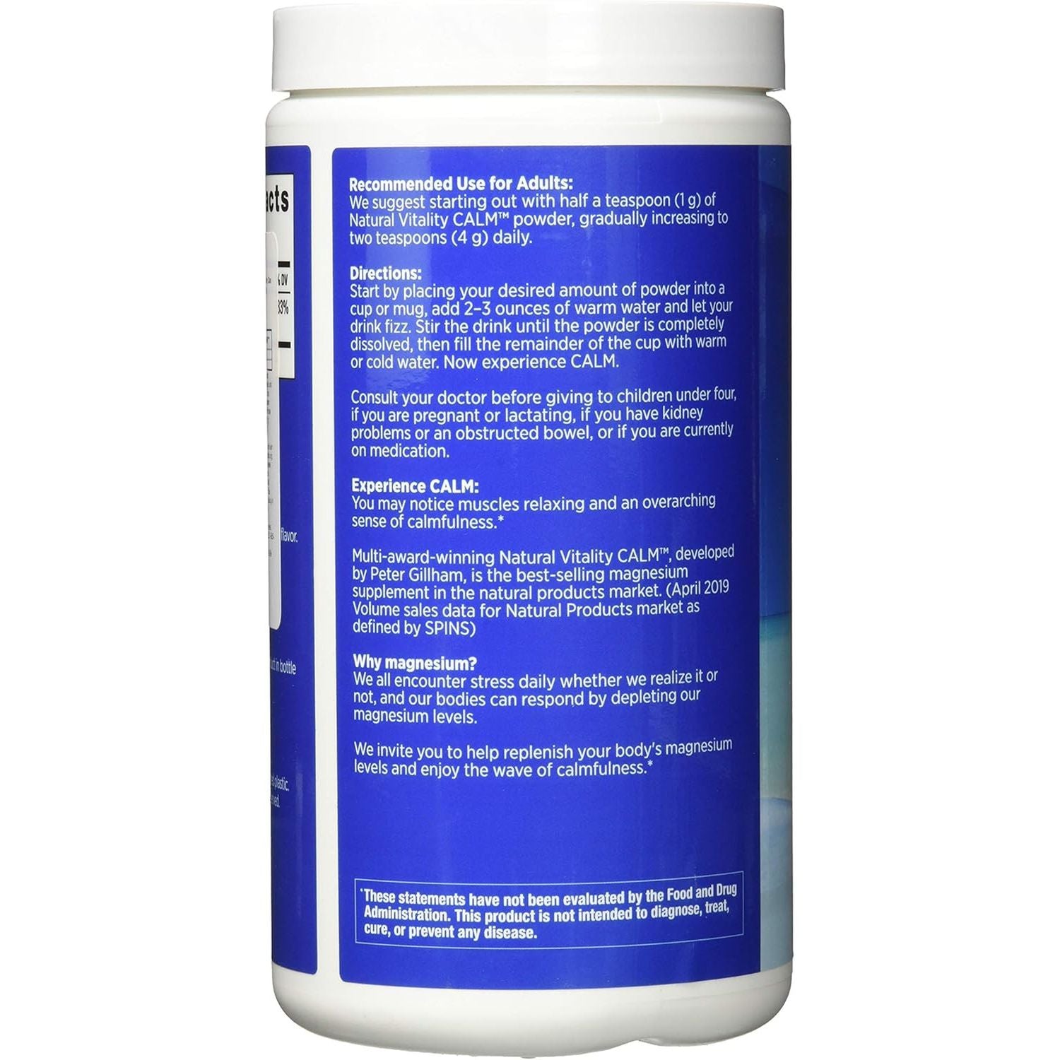 Natural Vitality Natural Calm - RLS - Restless Legs - Relaxation - Stress - Muscle Cramps - Tension - Unwind - Amazing Taste - Unflavored - 453 Grams