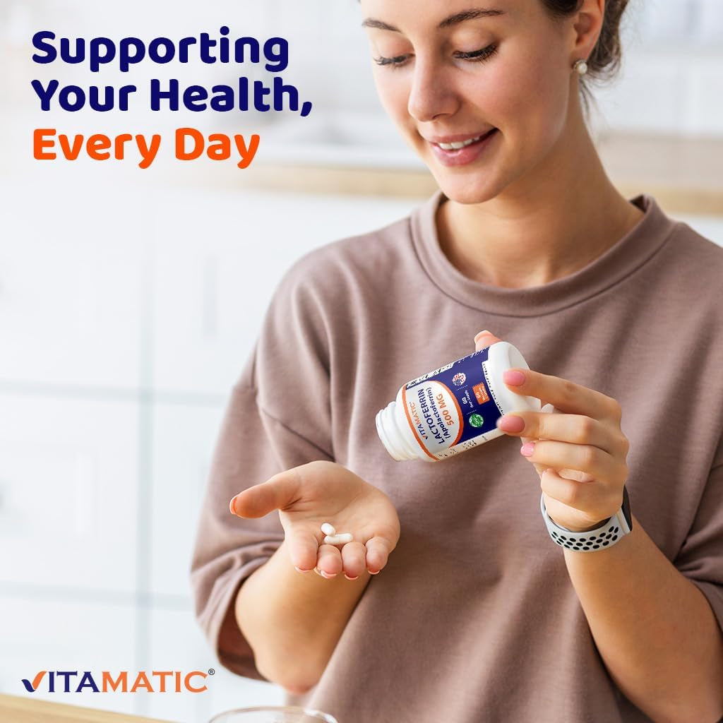 Vitamatic Lactoferrin 500Mg (Apolactoferrin), 60 Vegetable Capsules - Promotes Healthy Immune Function*