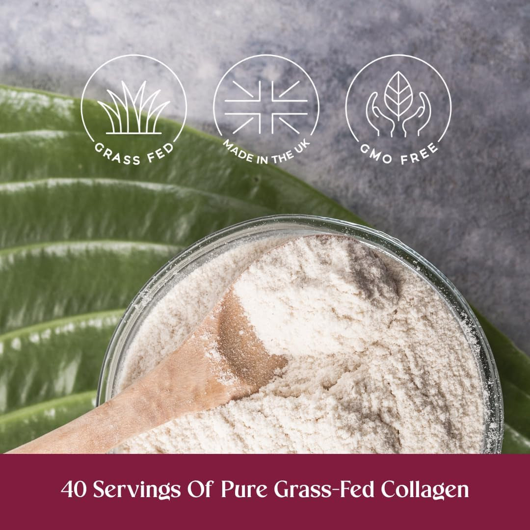 Pure Origins Bovine Collagen Powder 400G - Grass Fed, Grass Finished Pure Unflavoured Premium Hydrolysed Bovine Collagen Peptides Powder (Type 1 & 3) Collagen Supplement for Women & Men