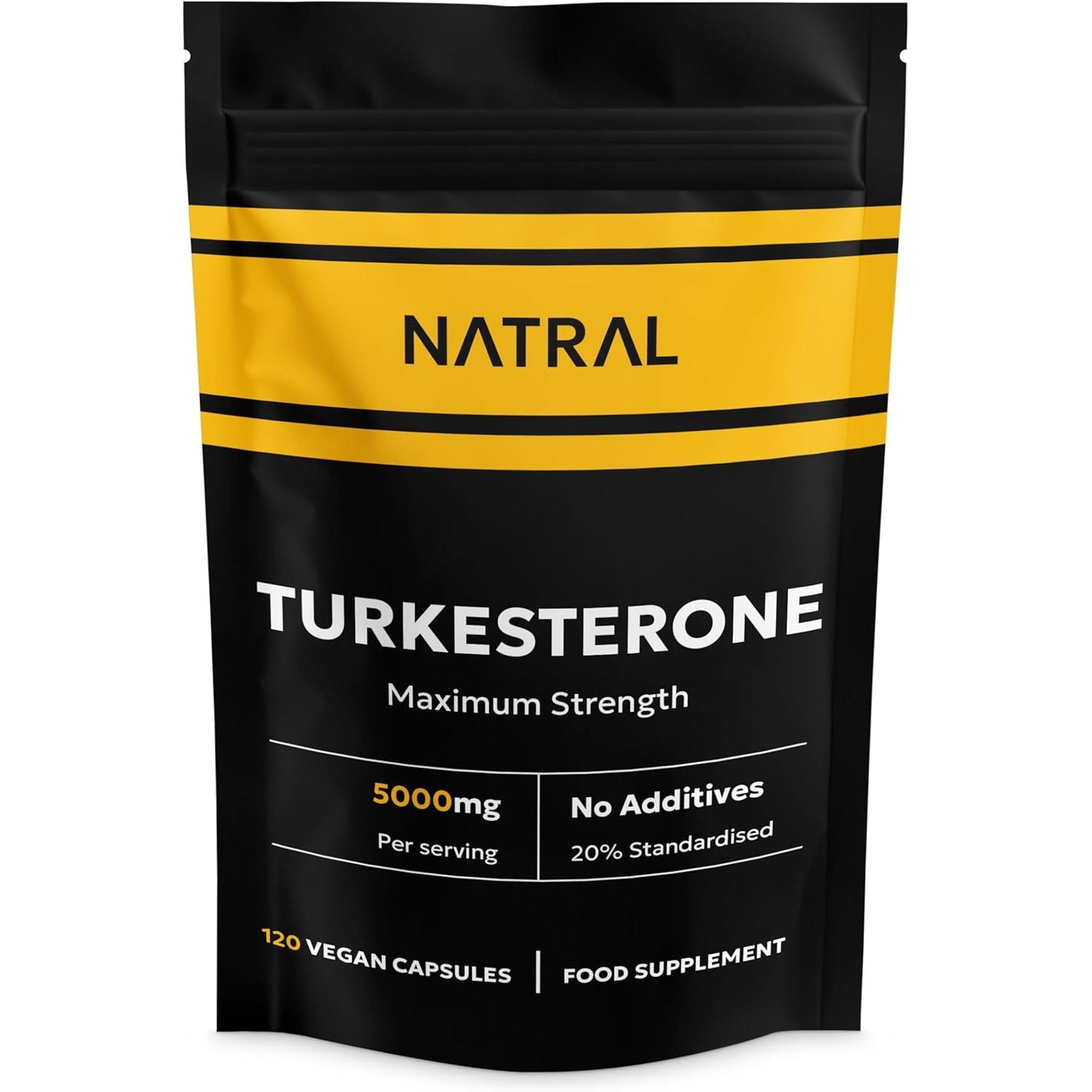 Turkesterone Supplement 5000Mg - 120 Caps High Strength - Standardized to 20% Ajuga Turkestanica Extract - for Muscle and Strength - Pure Extract No Additives or Filler