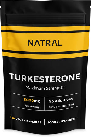 Turkesterone Supplement 5000Mg - 120 Caps High Strength - Standardized to 20% Ajuga Turkestanica Extract - for Muscle and Strength - Pure Extract No Additives or Filler