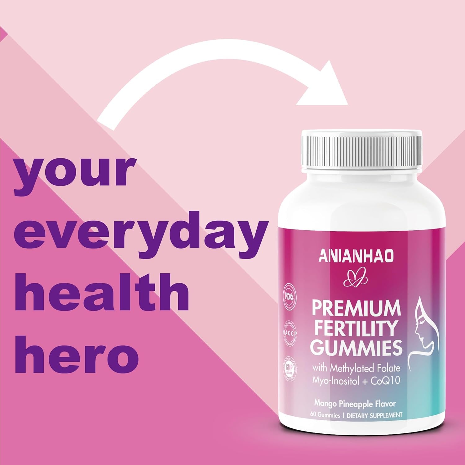 Premium Balance Gummies for Women - Prenatal Vitamins for Her with Inositol, Coq10, Folate and Vitamins to Support Hormone Balance, Ovulation + Menstrual Cycle, 60 Gummies