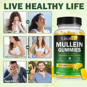 Mullein Gummies - Mullein Leaf Extract for Lungs, Mullein Leaf Gummies 2000Mg - Lung and Respiratory System Support, Vegan & Non-Gmo