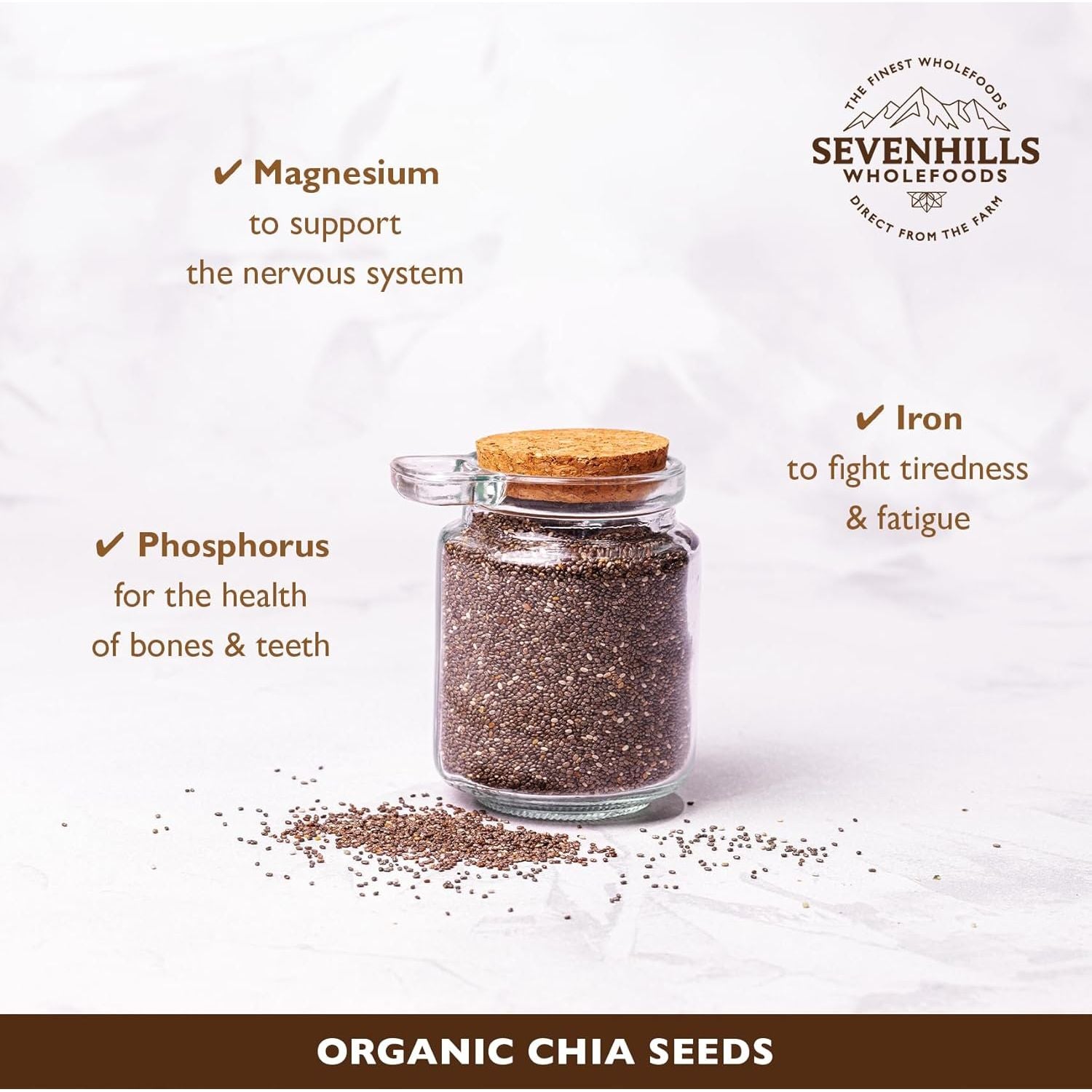 Sevenhills Wholefoods Organic Chia Seeds 1.8Kg