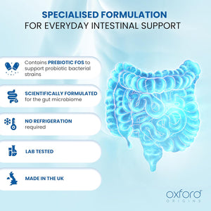 Advanced Probiotics for Gut Health | Made in the UK | Scientifically Formulated Pre & Probiotic Gut Health Supplements | Capsules with 5 Billion Bacterial Cultures, 100 Billion Cfu/G | 60 Capsules