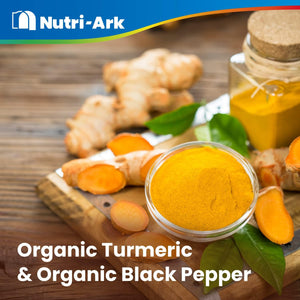 Nutri-Ark Organic Turmeric 700Mg per Capsule with Black Pepper | 240 Vegetarian Capsules (8 Month Supply) | UK Manufactured | Soil Association Certified