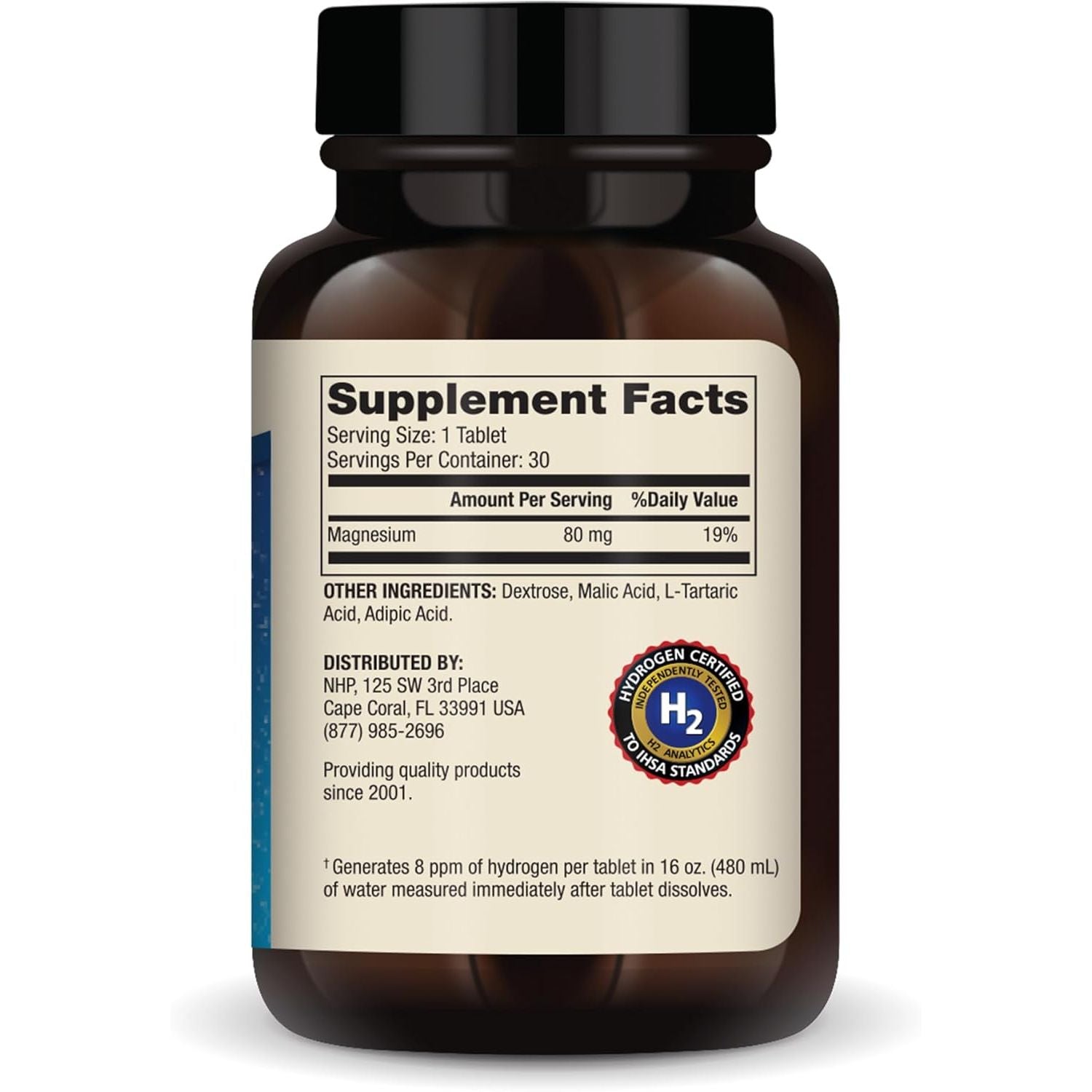 Dr. Mercola H2 Molecular Hydrogen Dietary Supplement, 30 Servings (30 Tablets), Non GMO, Gluten Free, Soy Free