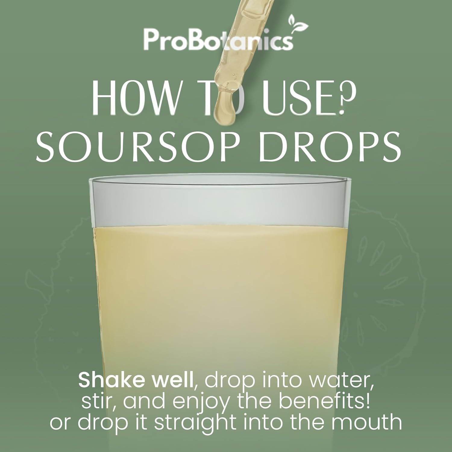 Organic Soursop Drops for Cell Support & Regeneration | High Strength 600Mg per Serving (30:1 Extract Equiv. to 18000Mg) | Potent Antioxidant & Immune Support - One Month Supply - 60Ml