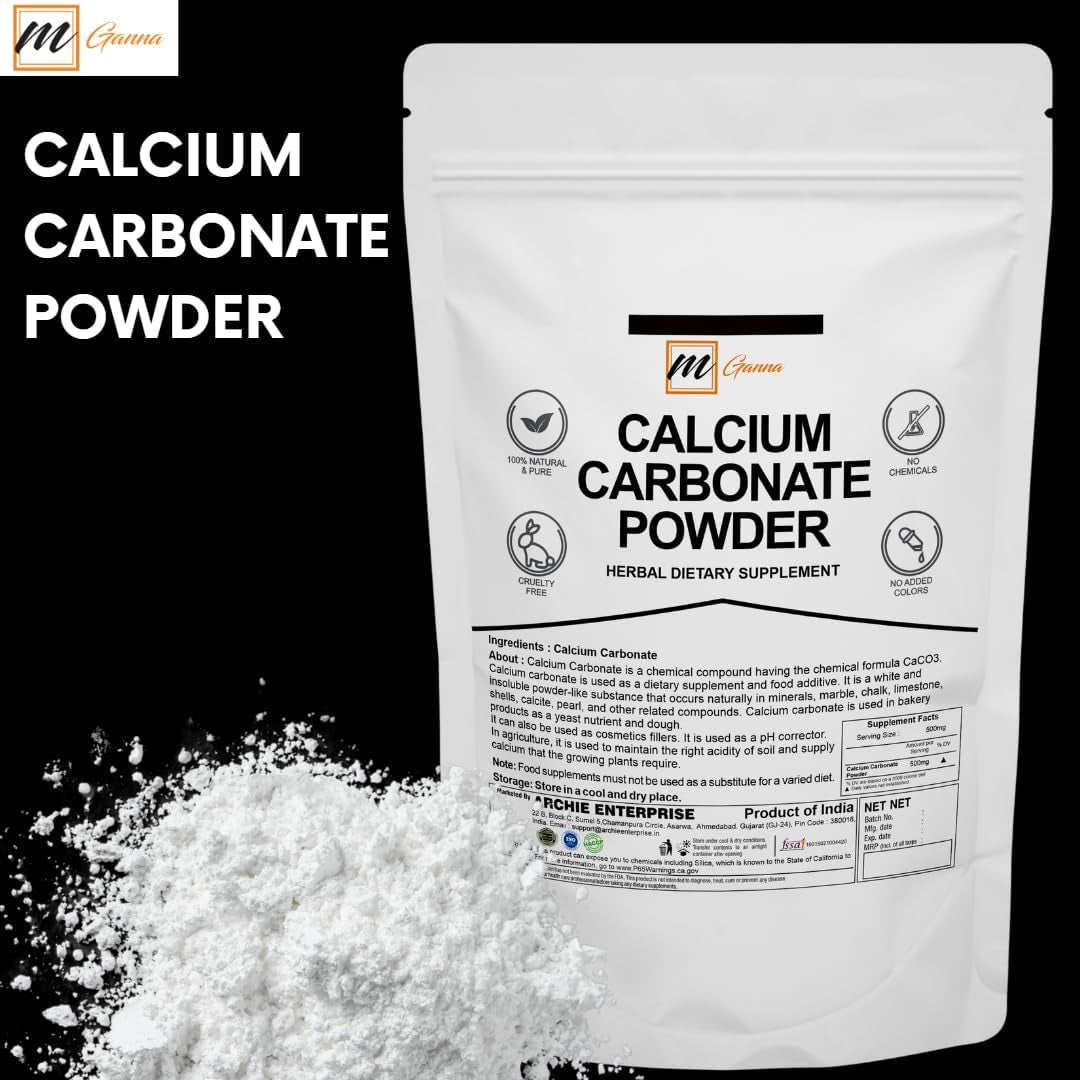 Mganna 100% Natural Pure Calcium Carbonate Food Grade 227 GMS / 0.5 LBS