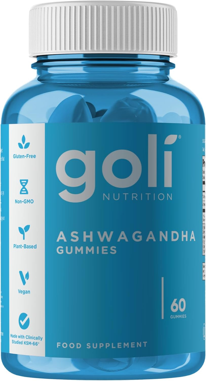 Goli Ashwagandha KSM-66 Gummies | Stress, Sleep & Mood Support | Mixed Berry | Vitamin D, Vegan, Plant Based, Non-Gmo, Gluten Free, Gelatin Free | Relax. Restore. Unwind. | 60 Gummies
