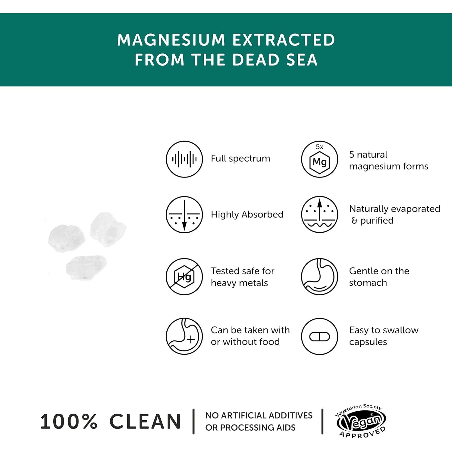 Marine Magnesium – Together Health – from Natural Marine Salts – 5 Natural Forms of Magnesium – Vegan Friendly – Made in the UK – 30 Vegecaps