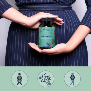 Vegavero D-Mannose Complex 2000 Mg | 100% Natural UTI Support | NO Additives and Lab-Tested | with Cranberry Extract and Vitamin C | Vegan