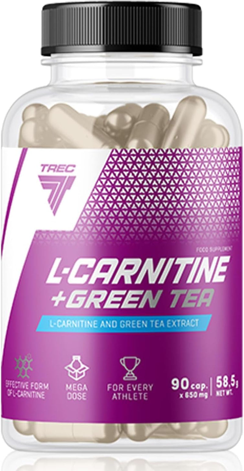 TREC Nutrition L-CARNITINE + Green Tea | Turn Fat into Energy | Weight Loss Metabolism Booster | 90 Capsules