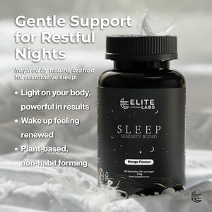 Sleep Serenity Blend – Premium Night Time Sleep Gummies for Adults | Non-Drowsy, Vegan, Gluten-Free, Mango Flavour | Supports Restful Sleep & Relaxation | 60 Count